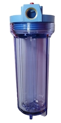 10" Korpus filtru průhledný 3/4" mosazná vložka dvoudílný + držák a klíč
